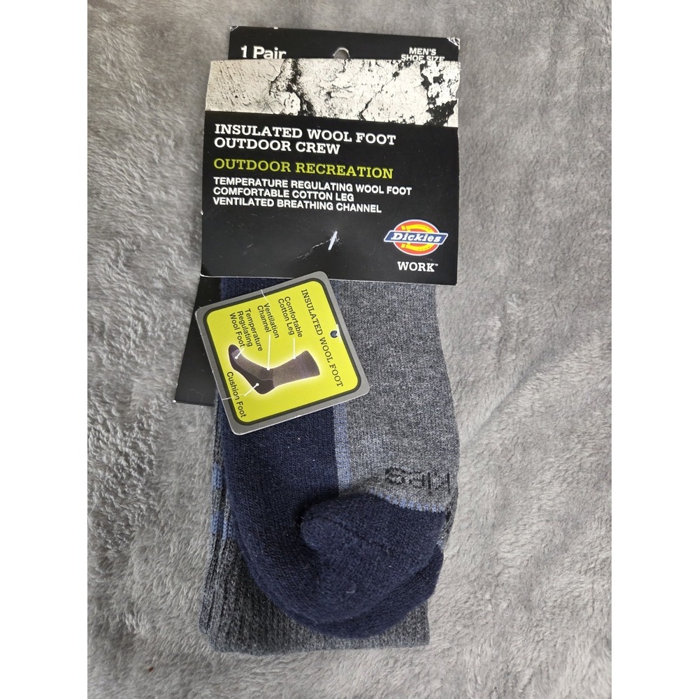 Dickies Insulated Wool Foot Outdoor Crew Work Socks Men's Size‎ 6-12